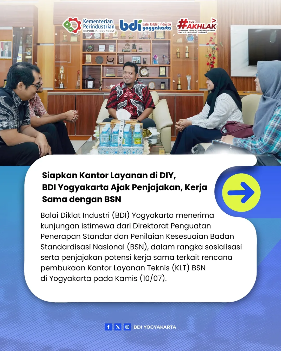Siapkan Kantor Layanan di DIY, BDI Yogyakarta Ajak Penjajakan kerja Sama Dengan BSN