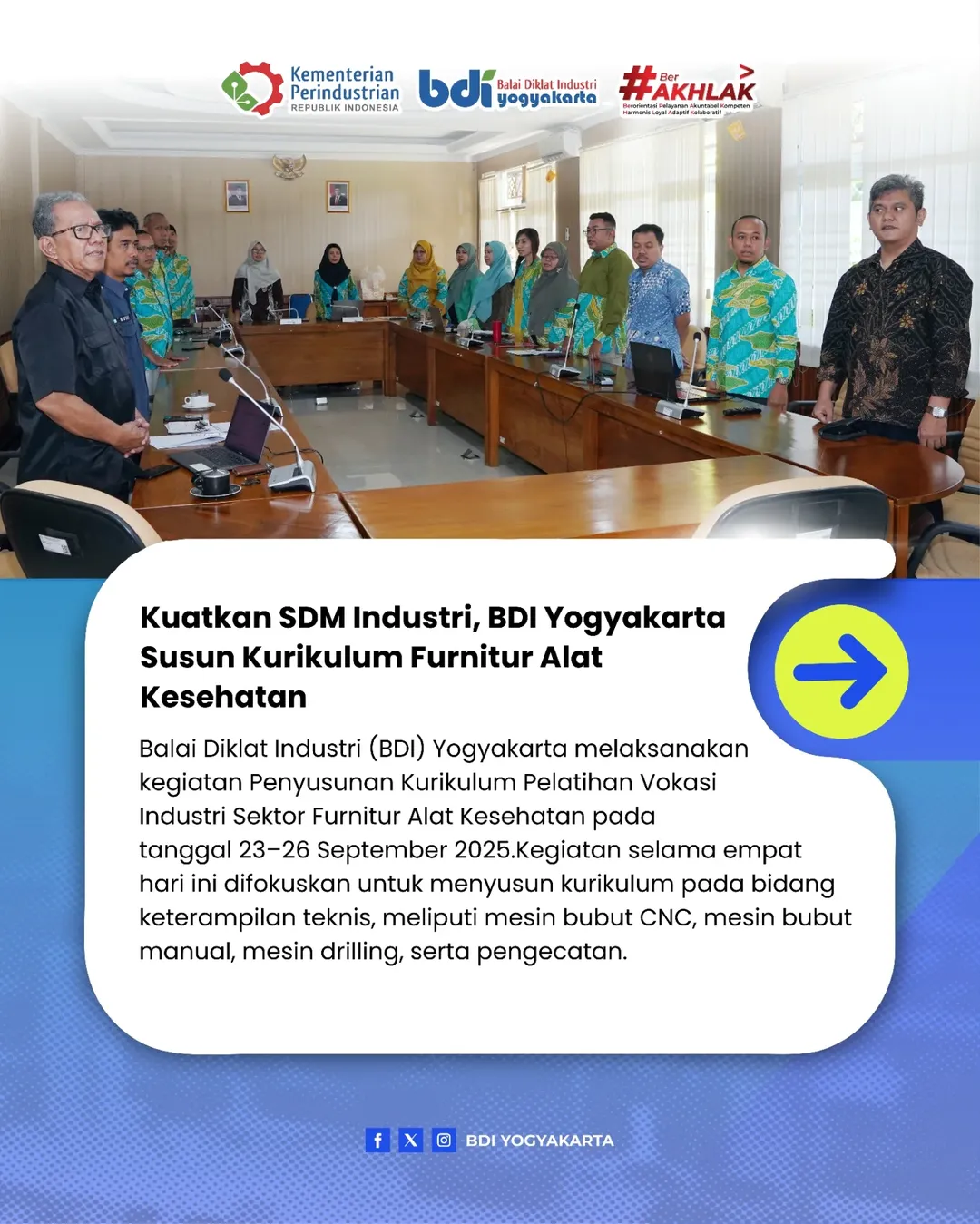 Kuatkan SDM Industri, BDI Yogyakarta Susun Kurikulum Furnitur Alat Kesehatan