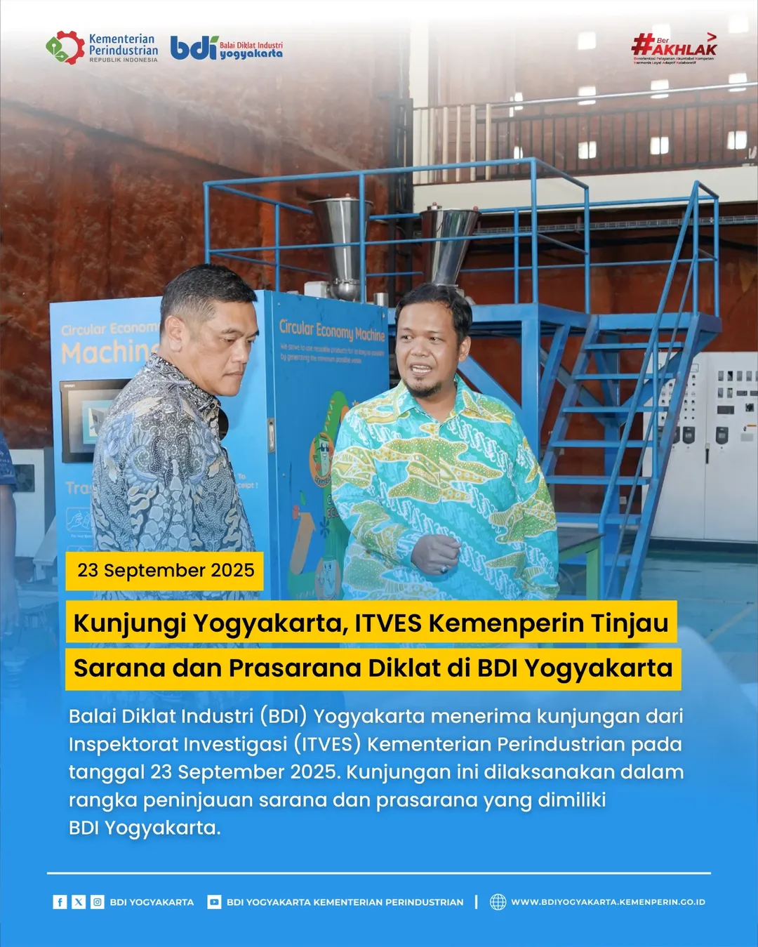 Kunjungi Yogyakarta, ITVES Kemenperin Tinjau Sarana dan Prasarana Diklat di BDI Yogyakarta