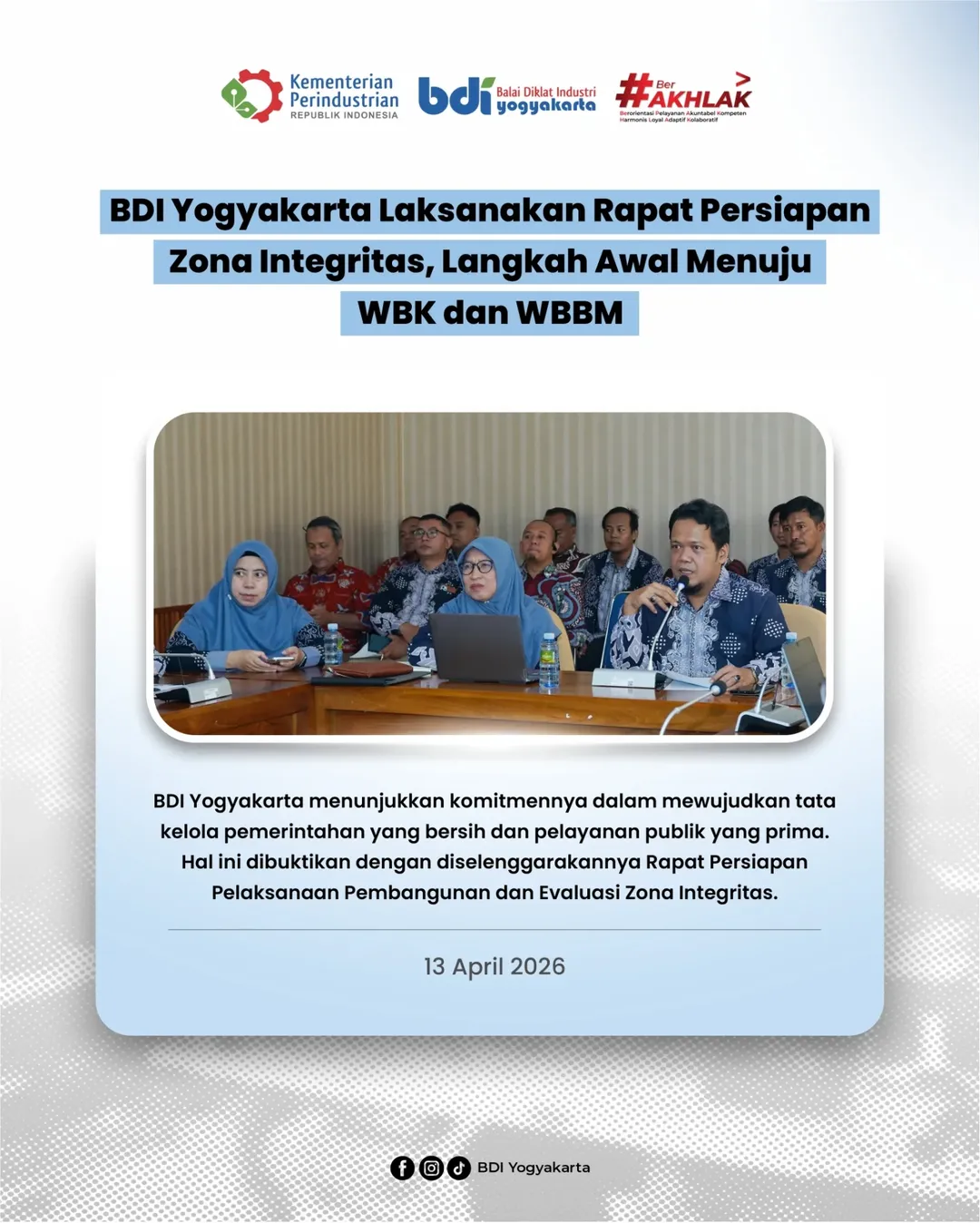 BDI Yogyakarta Laksanakan Rapat Persiapan Zona Integritas